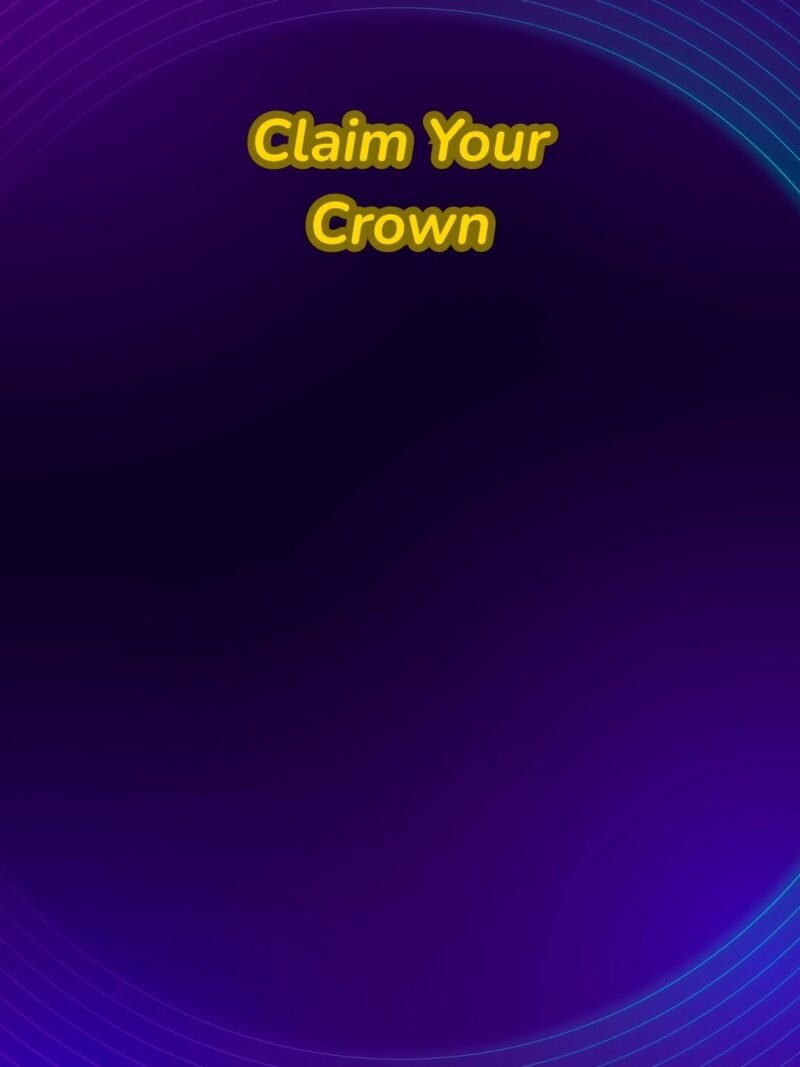 Motivational blue wallpaper with “Claim Your Crown” empowering words.