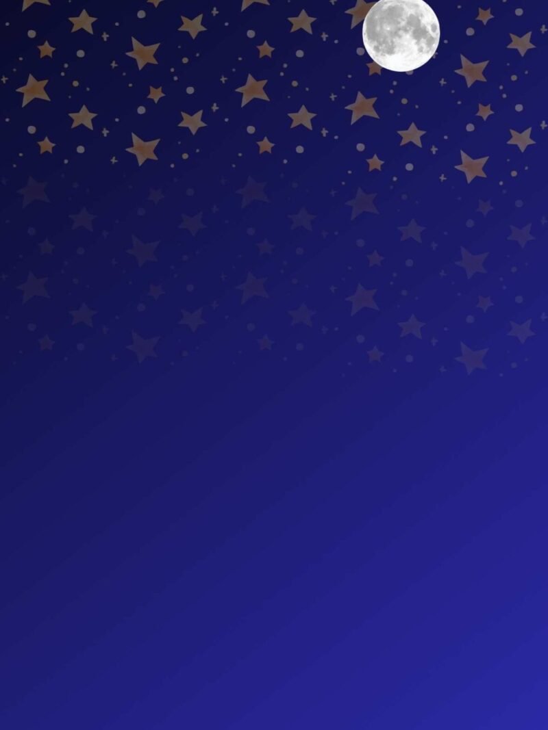 Dark iPhone wallpaper with blue gradient, moon, and star design