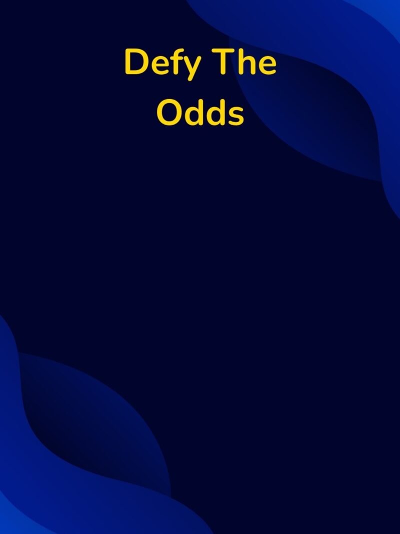 Motivational blue wallpaper with "Defy The Odds" empowering quote for smartphones.