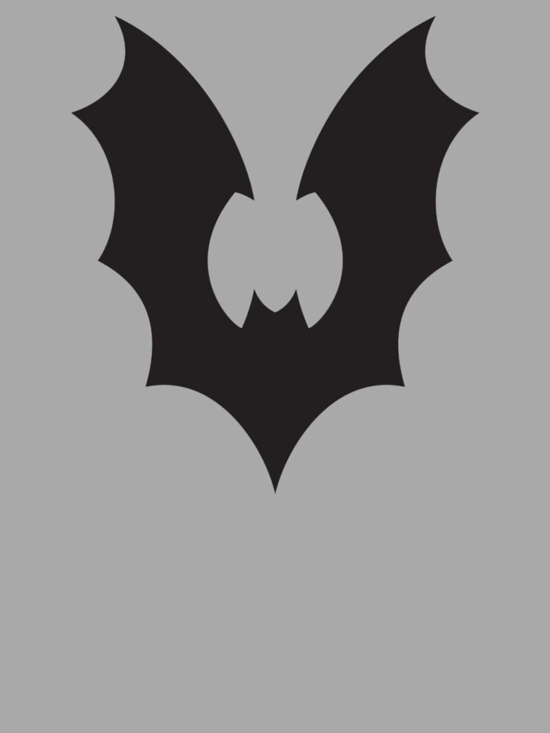 Halloween iPhone wallpaper with night wings bat on gray background