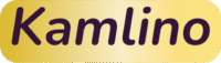 Kamlino logo in deep purple and lavender colors with minimalist typography, representing modern digital branding.