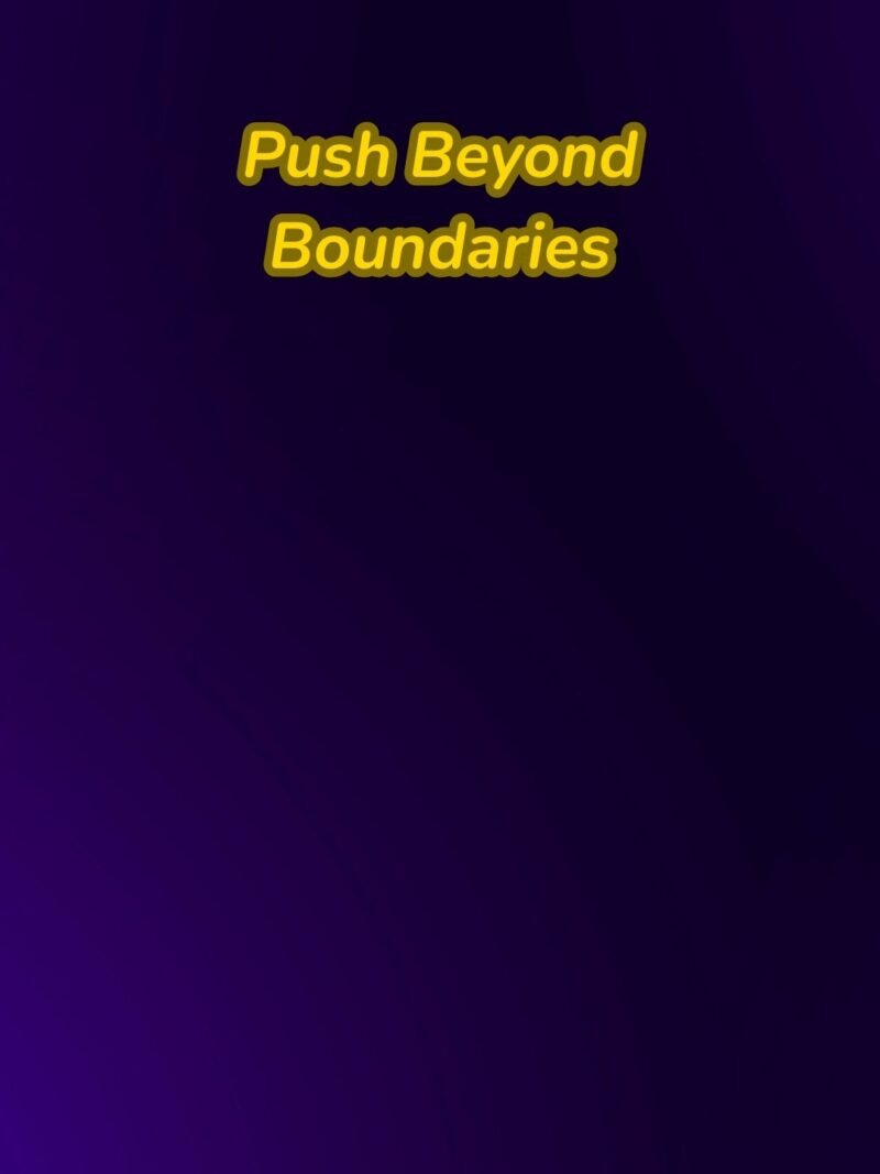 Blue motivational wallpaper with “Push Beyond Boundaries” quote.