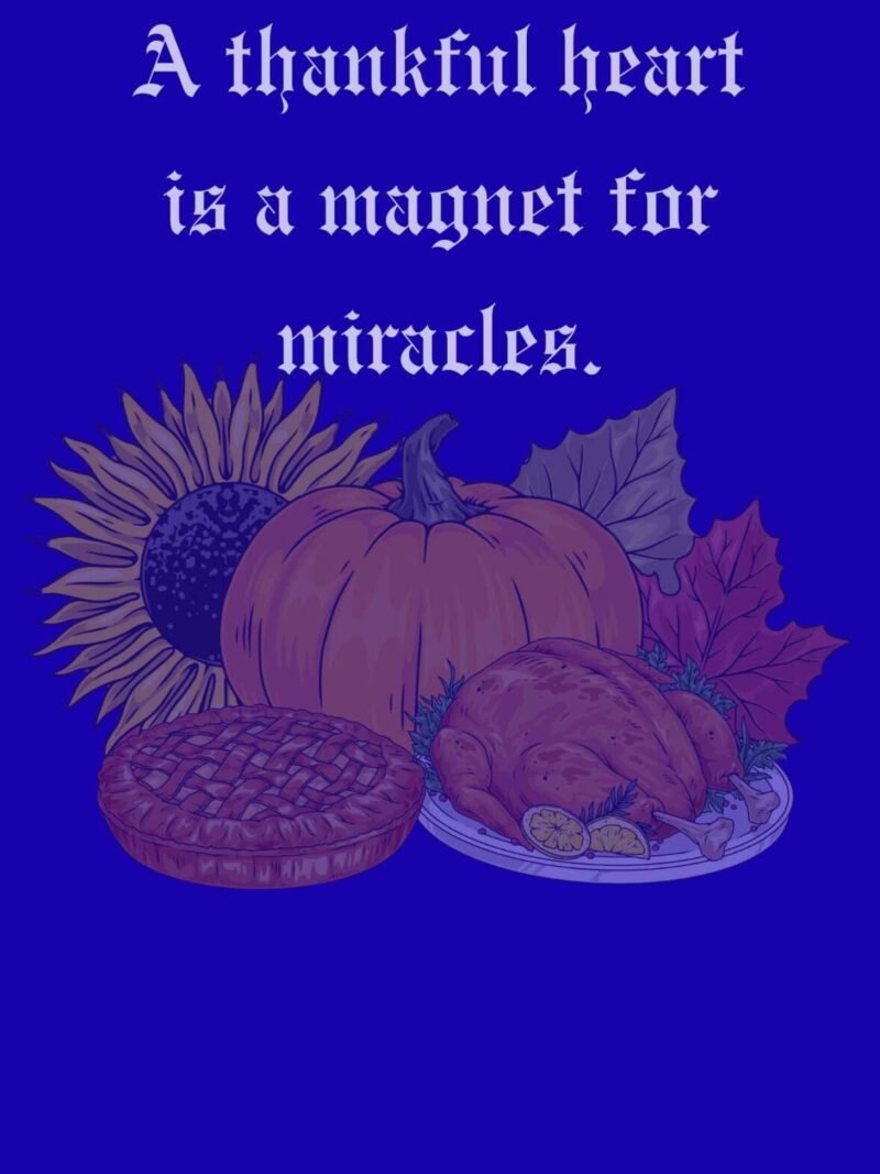 iPhone wallpaper with “Thankful Heart” Thanksgiving quote design.