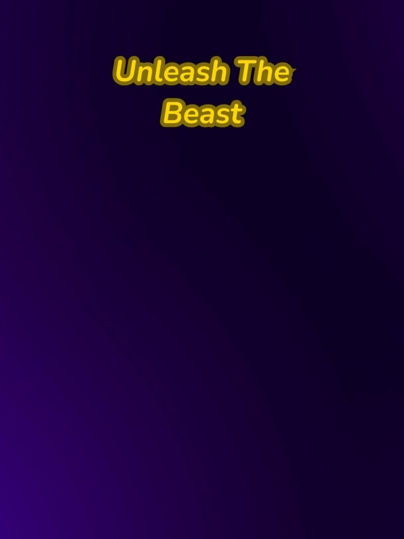 Fierce motivational blue wallpaper with “Unleash The Beast” quote.