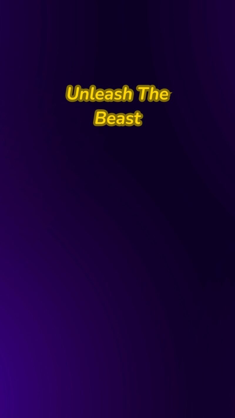 Fierce motivational blue wallpaper with “Unleash The Beast” quote.