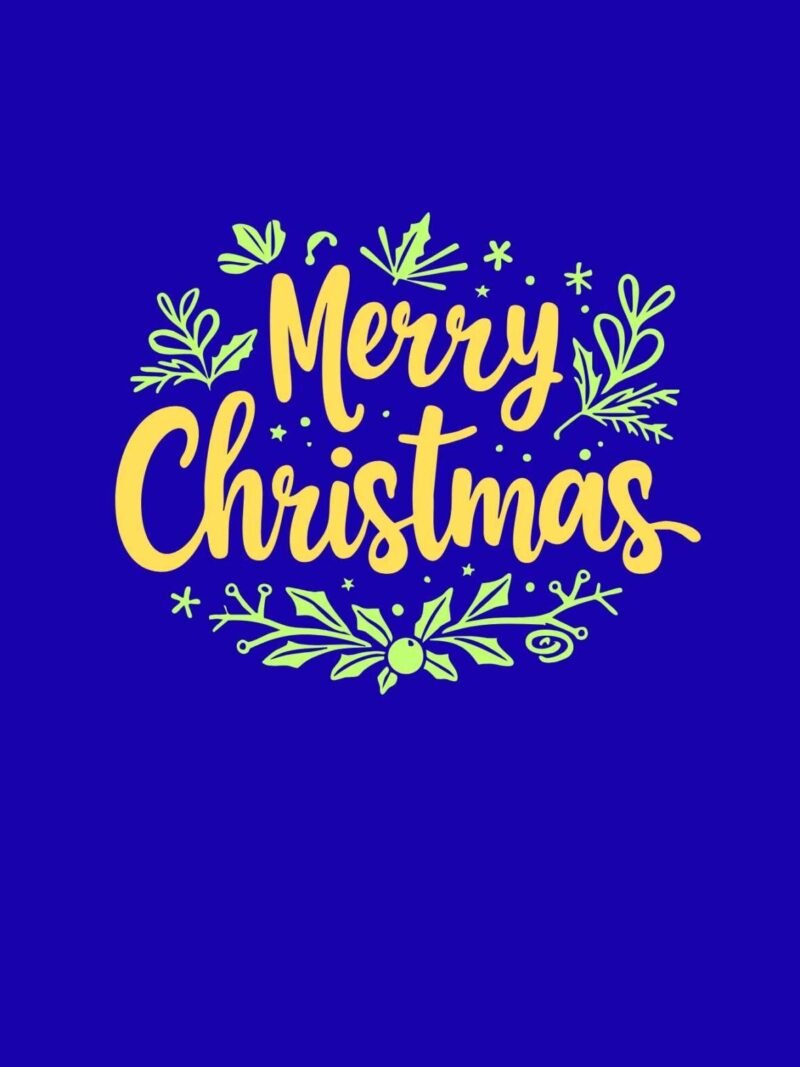 iPhone Cute Christmas Wallpaper with Merry Christmas message on dark blue background, stylish and festive Christmas phone wallpaper download.