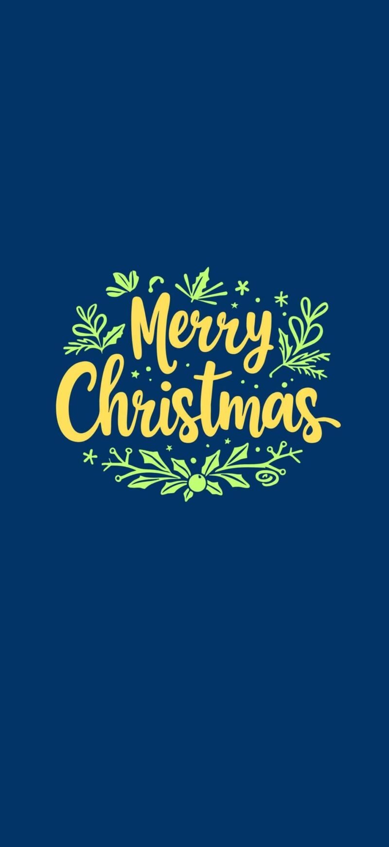 iPhone Cute Christmas Wallpaper with Merry Christmas message on royal blue background, cheerful and festive Christmas phone wallpaper download.