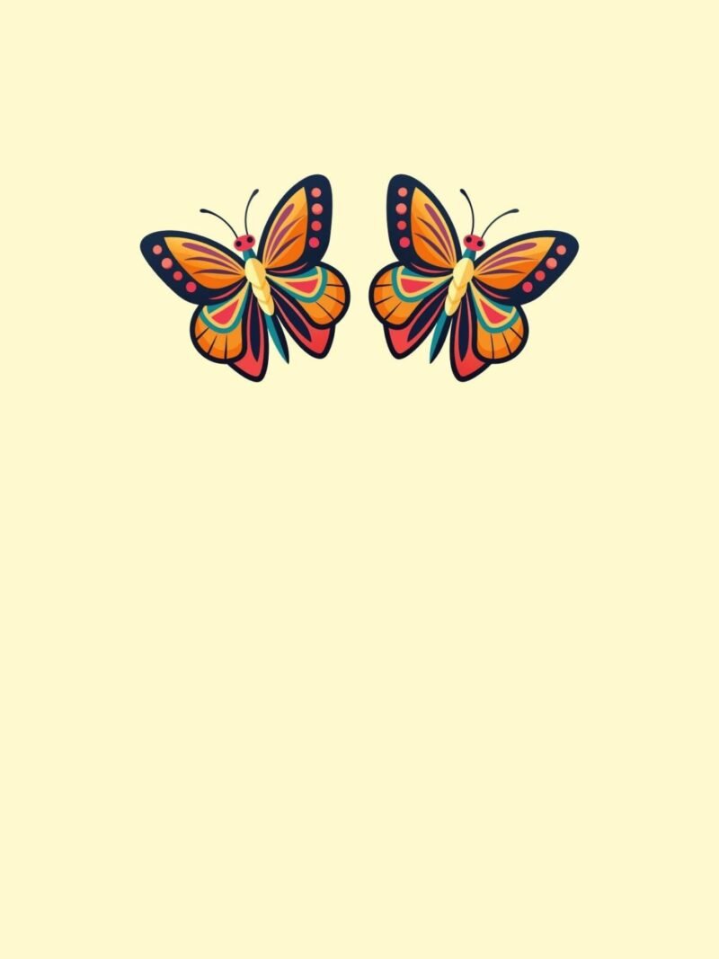 Butterfly iPhone wallpaper with buttercream yellow background - elegant and uplifting design for iPhone lock and home screens.