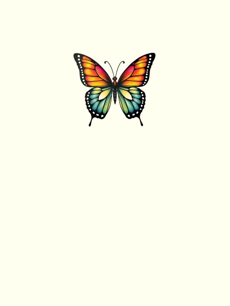 Butterfly iPhone wallpaper with ivory glow background - minimalist and elegant design for iPhone lock and home screens.