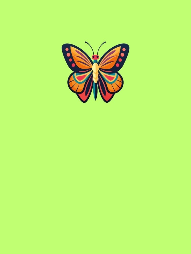 Butterfly iPhone wallpaper with meadow lime background - vibrant and elegant design for iPhone lock and home screens.