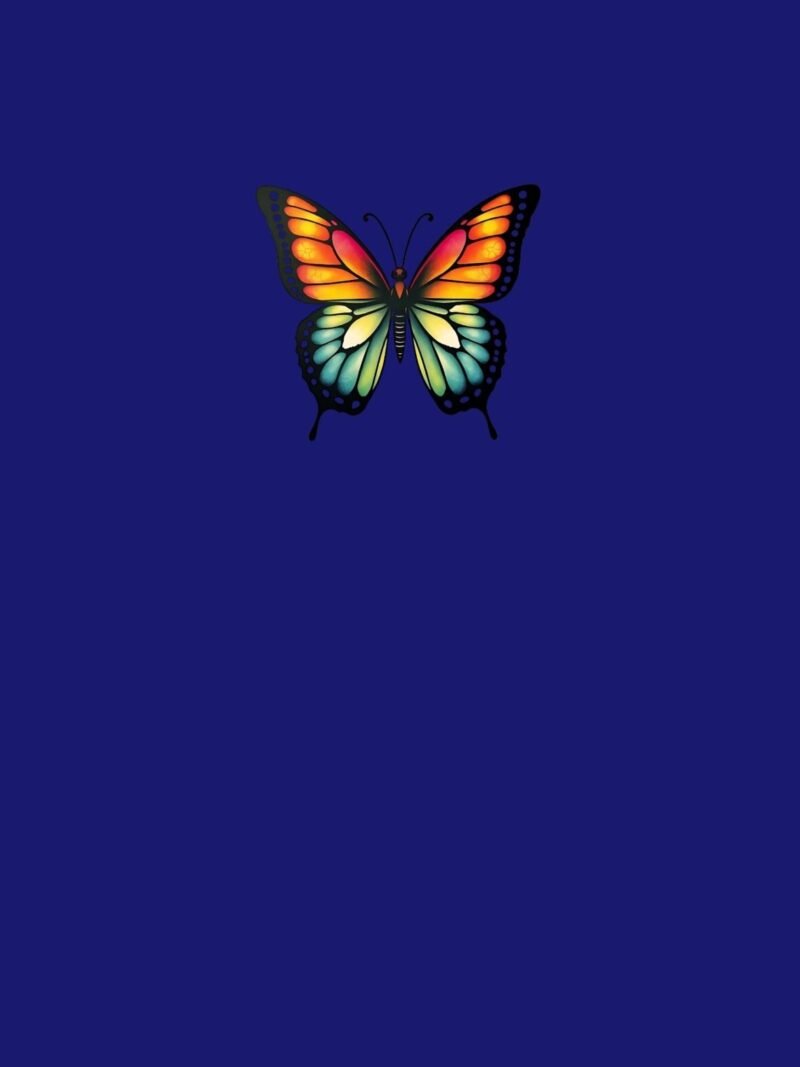 Butterfly iPhone wallpaper with midnight navy background - elegant and symbolic design for iPhone lock and home screens.