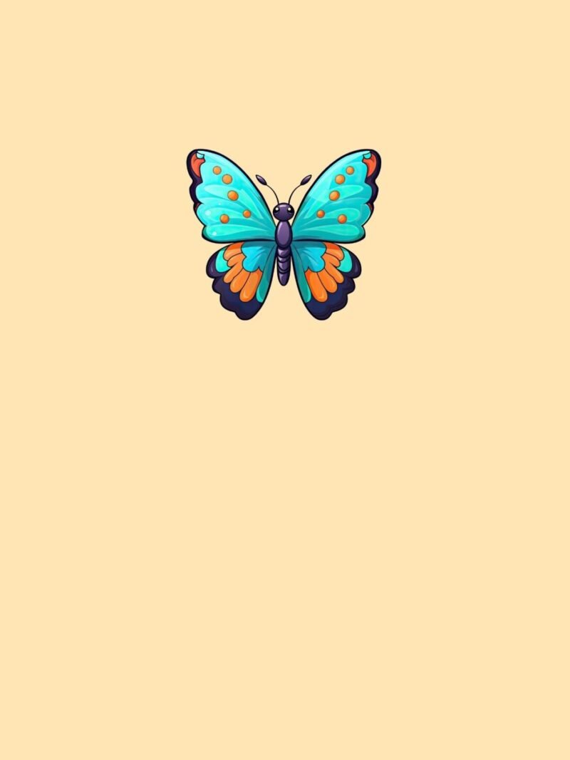 Butterfly iPhone wallpaper with peach blush background - soft and elegant design for iPhone lock and home screens.