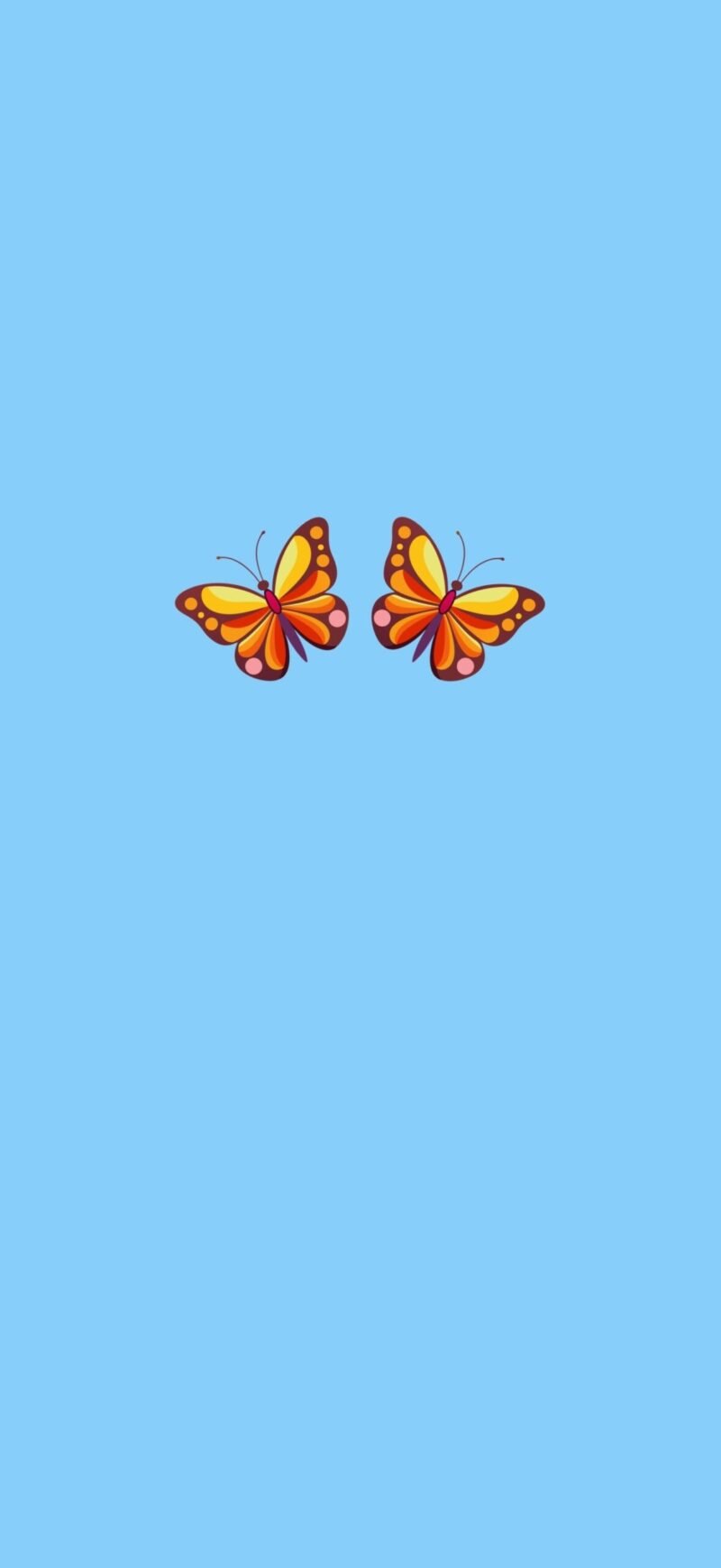 Butterfly iPhone wallpaper with sky daylight blue background - bright, airy, and refreshing design for iPhone screens.
