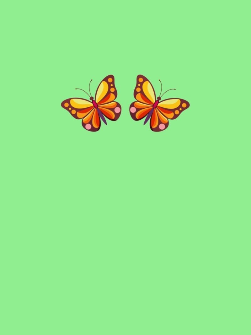 Butterfly iPhone wallpaper with spring green background - fresh, uplifting, and natural design for iPhone screens.