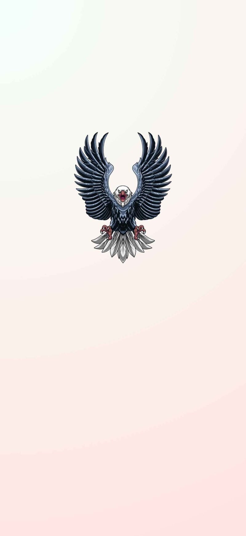 Eagles iPhone Wallpaper with mint whisper blush cloud gradient background - lightweight premium design for iPhone screens.