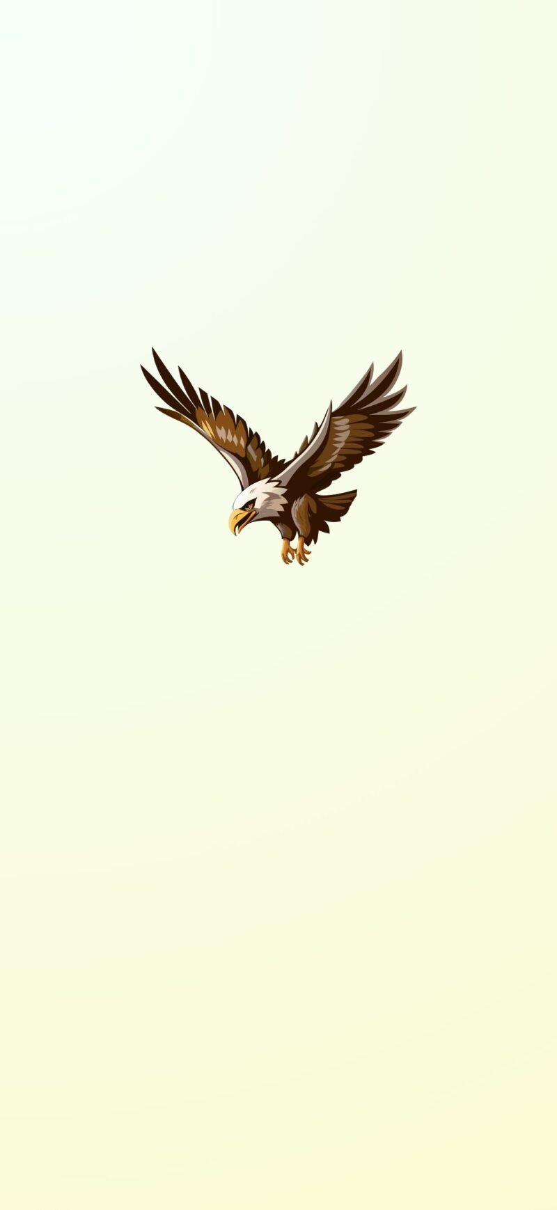 Eagles iPhone Wallpaper with mint whisper golden mist gradient background - lightweight design for iPhone screens.