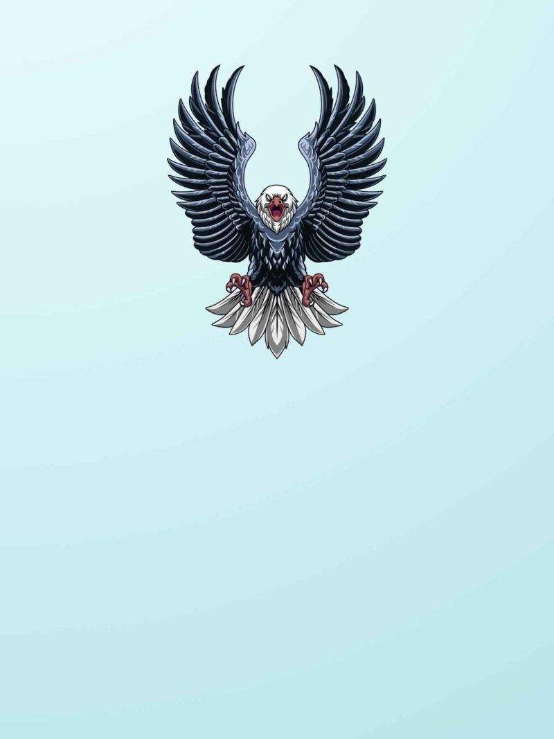 Eagles iPhone Wallpaper with sky pearl powder blue gradient background - lightweight premium design for iPhone screens.