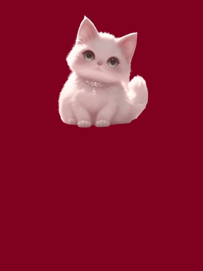 Hello Kitty iPhone wallpaper featuring a cute cat on a burgundy velvet background, perfectly fitted for iPhone lock and home screens.