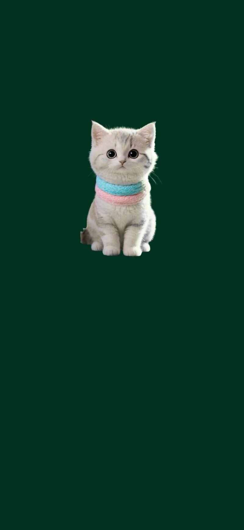 Hello Kitty iPhone Wallpaper – Cute White Cat on Forest Emerald Background