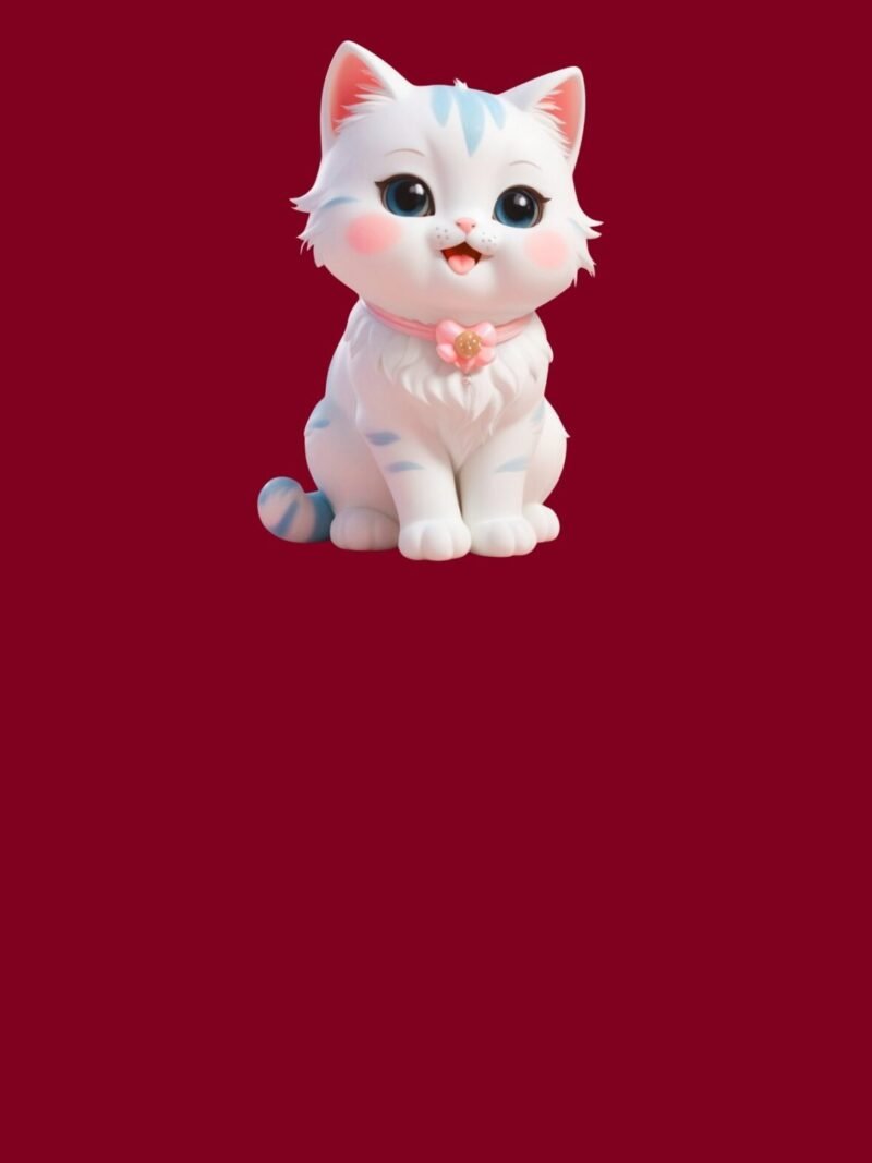 Hello Kitty iPhone Wallpaper – Cute White Kitten on Burgundy Velvet Background