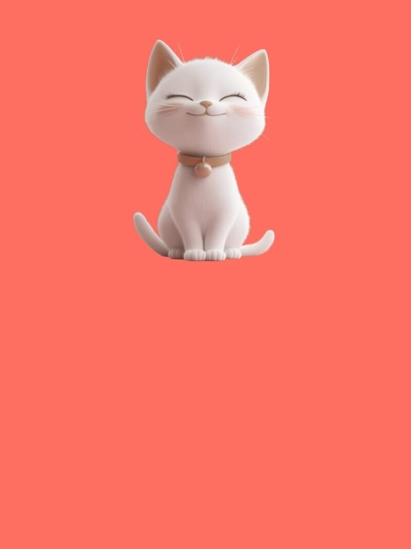 Hello Kitty iPhone wallpaper featuring a cute cat on a coral sunset background, perfectly fitted for iPhone lock and home screens.