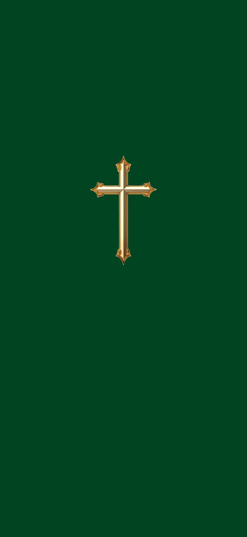 Holy Cross iPhone Wallpaper with golden cross and forest green background