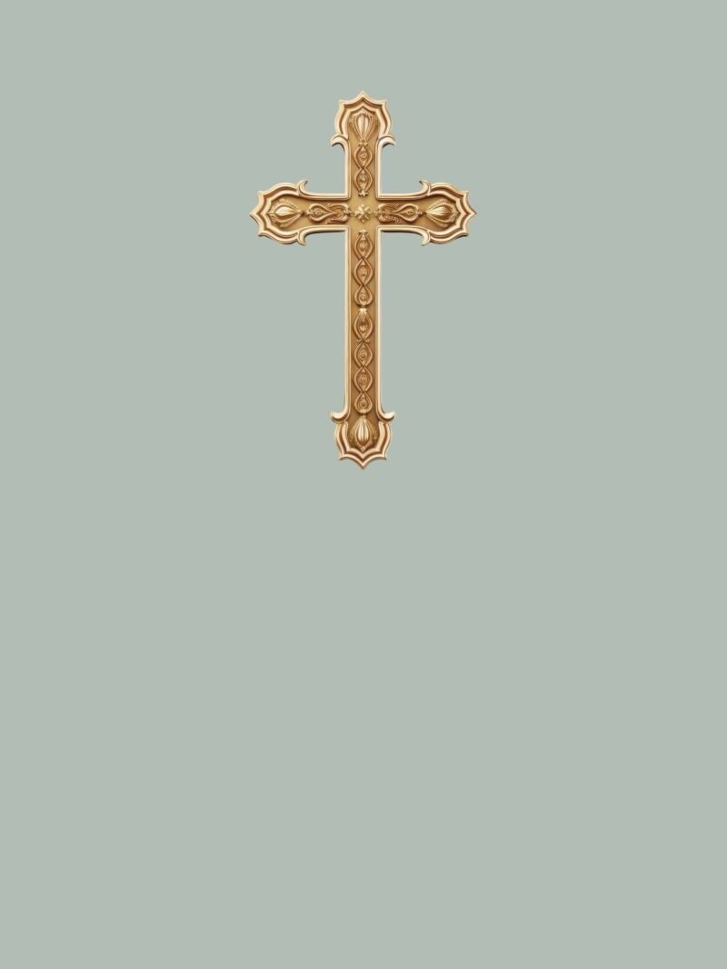 Holy Cross iPhone Wallpaper with golden cross and gray background