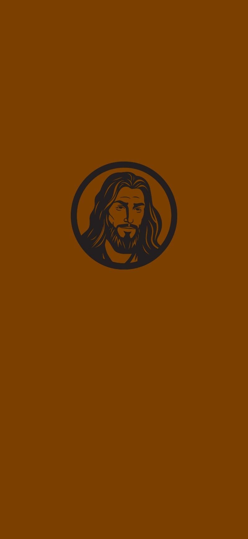 Jesus Christ iPhone Wallpaper - Blessed Outline with Divine Clay Brown Background