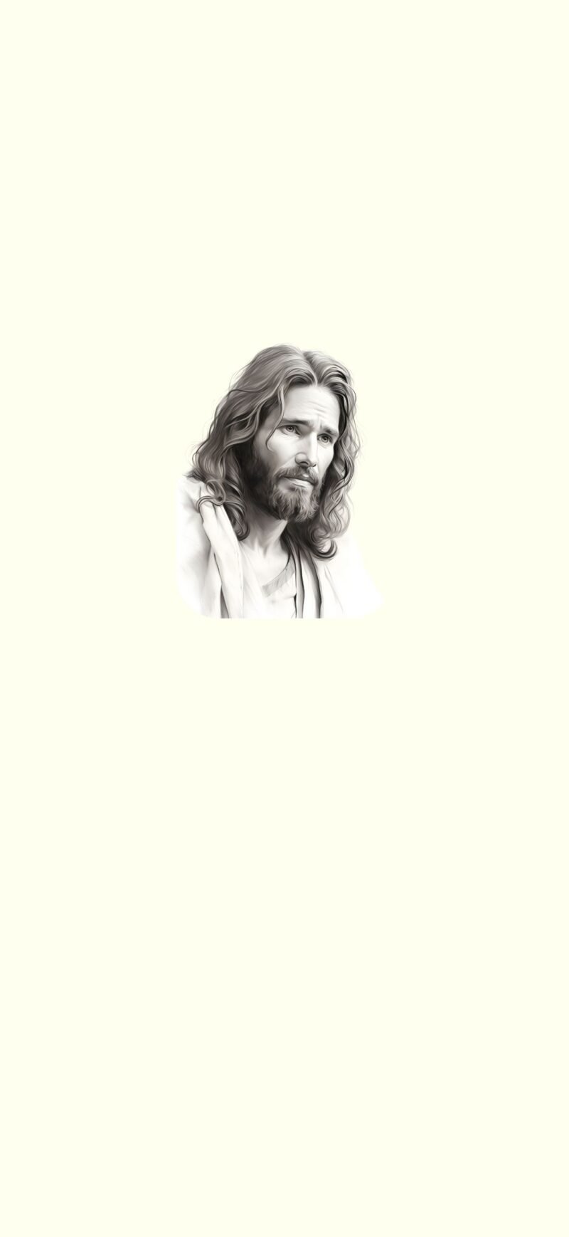 Jesus Christ iPhone Wallpaper - Holy Sketch of Angel Feather on White Background
