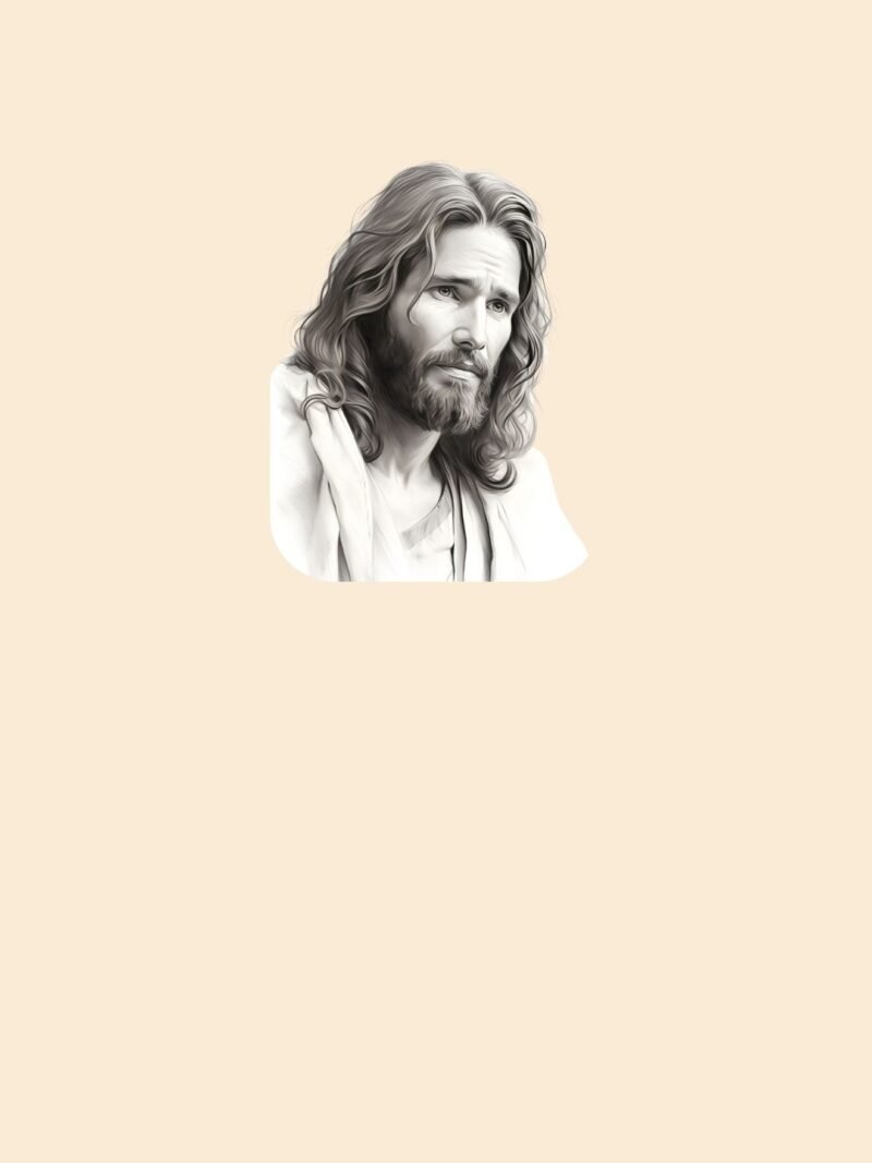 Jesus Christ iPhone Wallpaper - Holy Sketch on Divine Sand Glow Background