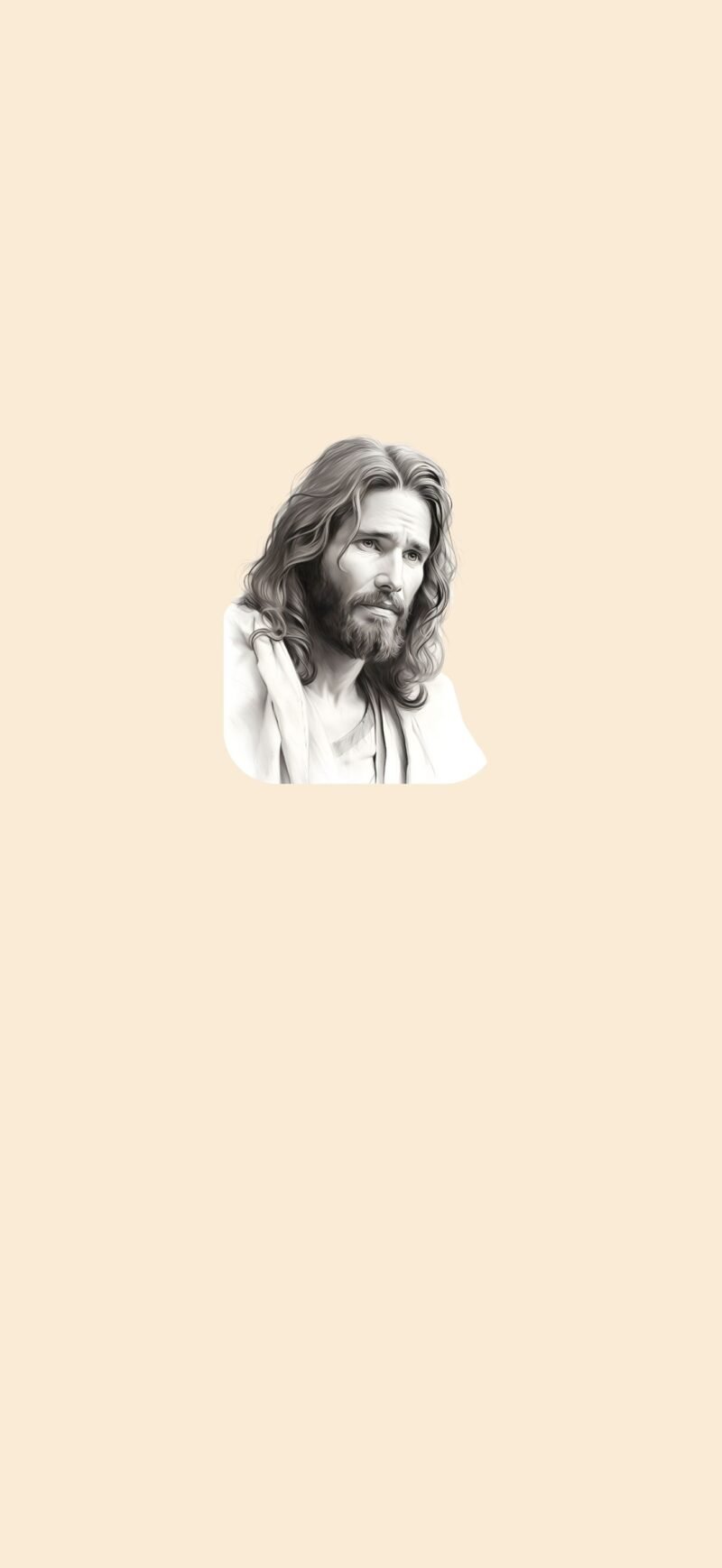 Jesus Christ iPhone Wallpaper - Holy Sketch on Divine Sand Glow Background