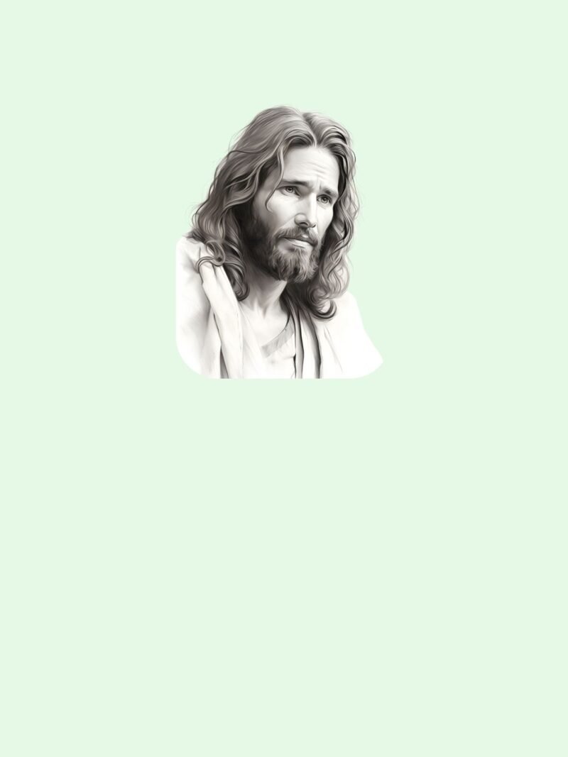 Jesus Christ iPhone Wallpaper - Holy Sketch on Heavenly Mint Background