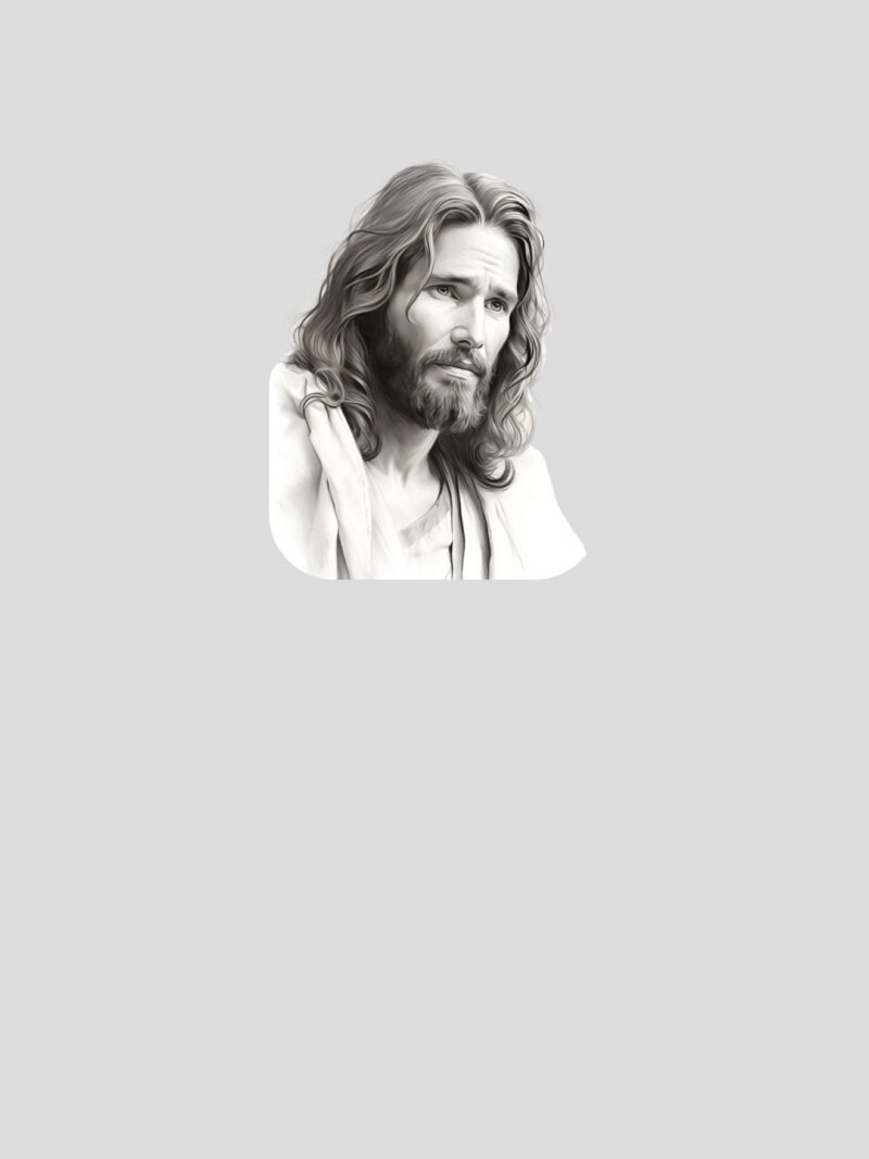 Jesus Christ iPhone Wallpaper - Holy Sketch on Sacred Marble Gray Background