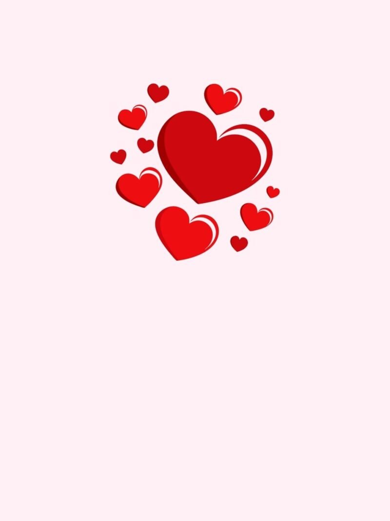 iPhone wallpaper with soft misty background and tiny heart accents