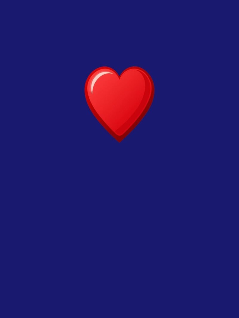 iPhone wallpaper with deep navy blue background and subtle heart accents