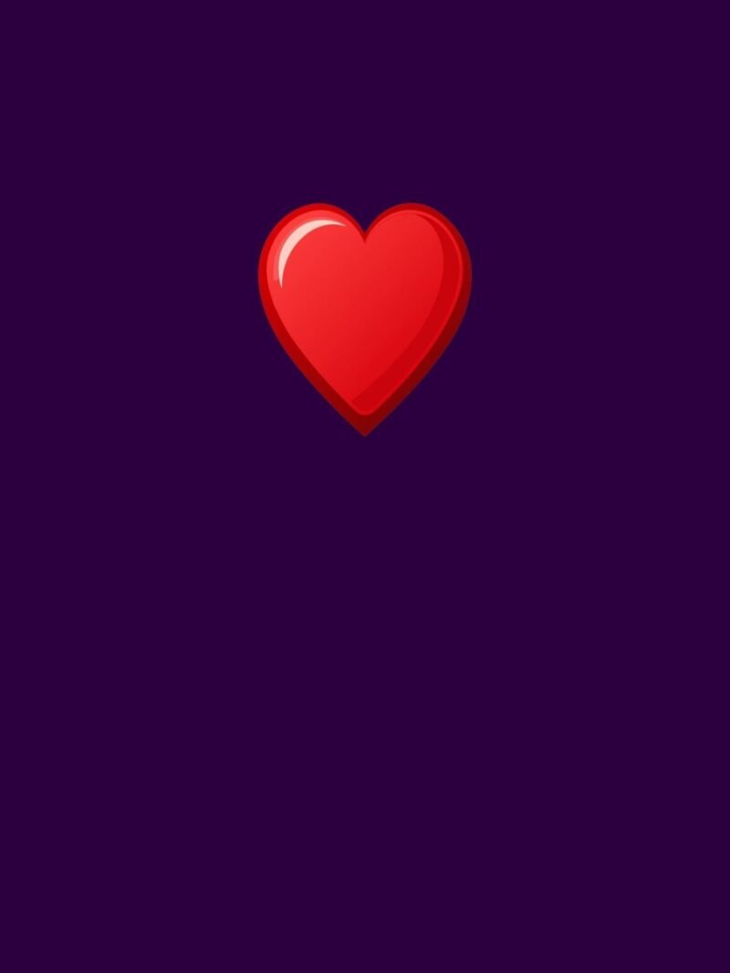 iPhone wallpaper with deep purple background and subtle heart accents