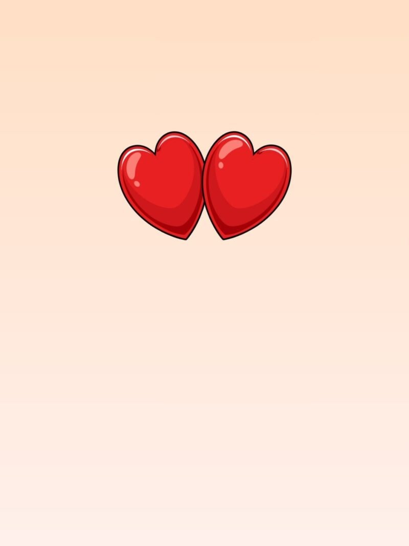 iPhone wallpaper with peach to ivory gradient and tiny heart accents